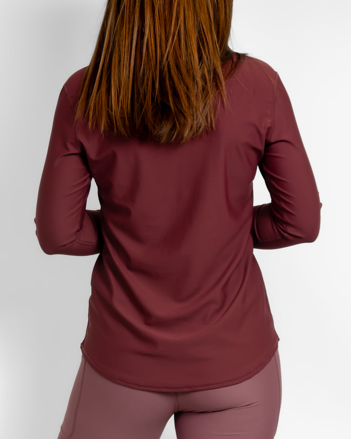 Vigga Fitted Deep Bordeaux Long-Sleeve