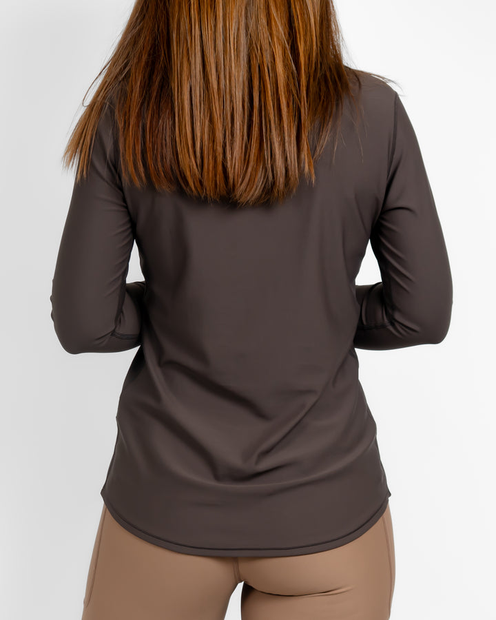 Vigga Fitted Mocha Brown Long-Sleeve