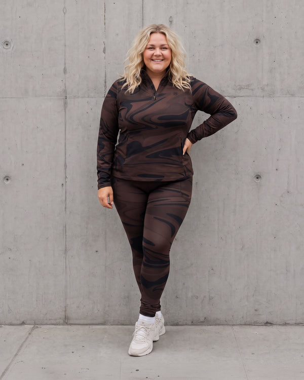 Bea Chestnut Half Zip Winter Top