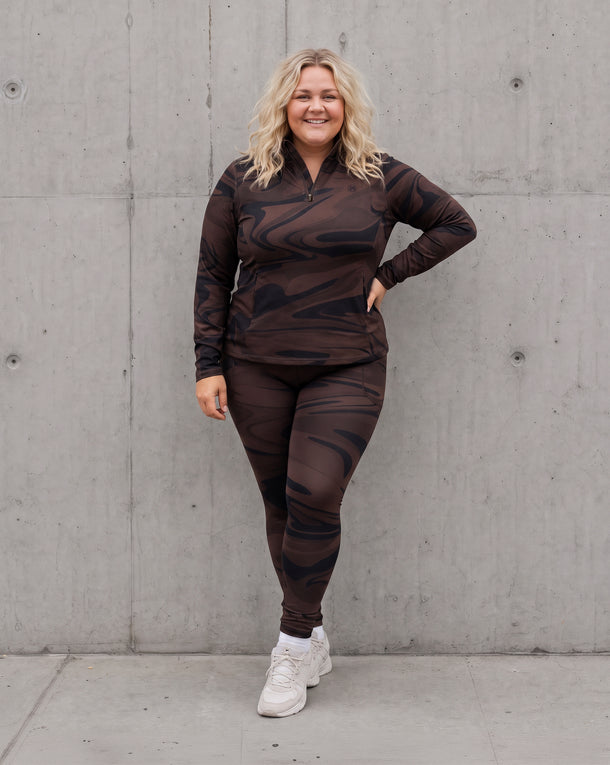 Bea Chestnut Half Zip Winter Top