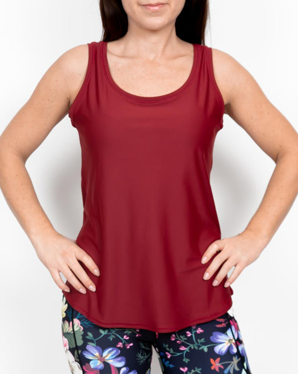 Vigga Fitted Bordeaux Top