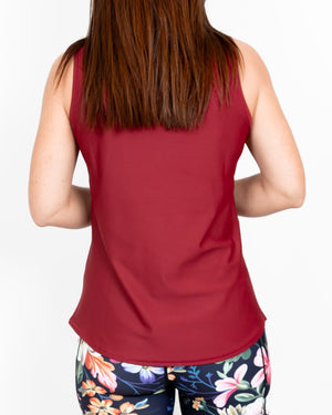 Vigga Fitted Bordeaux Top